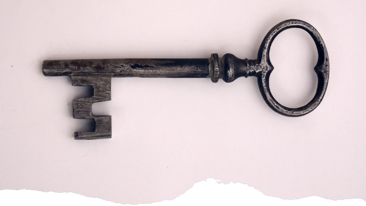 An antique skeleton key is shown to demonstrate the ease of the organic traffic to email nurture marketing strategy.
