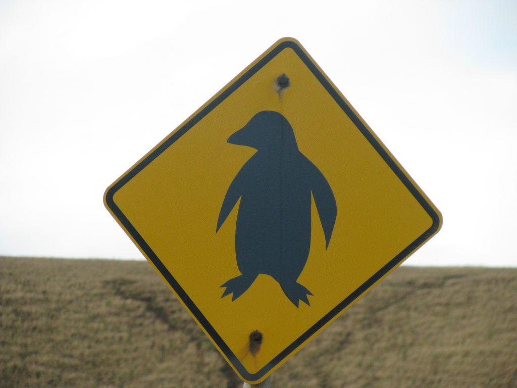 A yellow road sign with a penguin silhouette. Pic: Arthur Chapman, CC